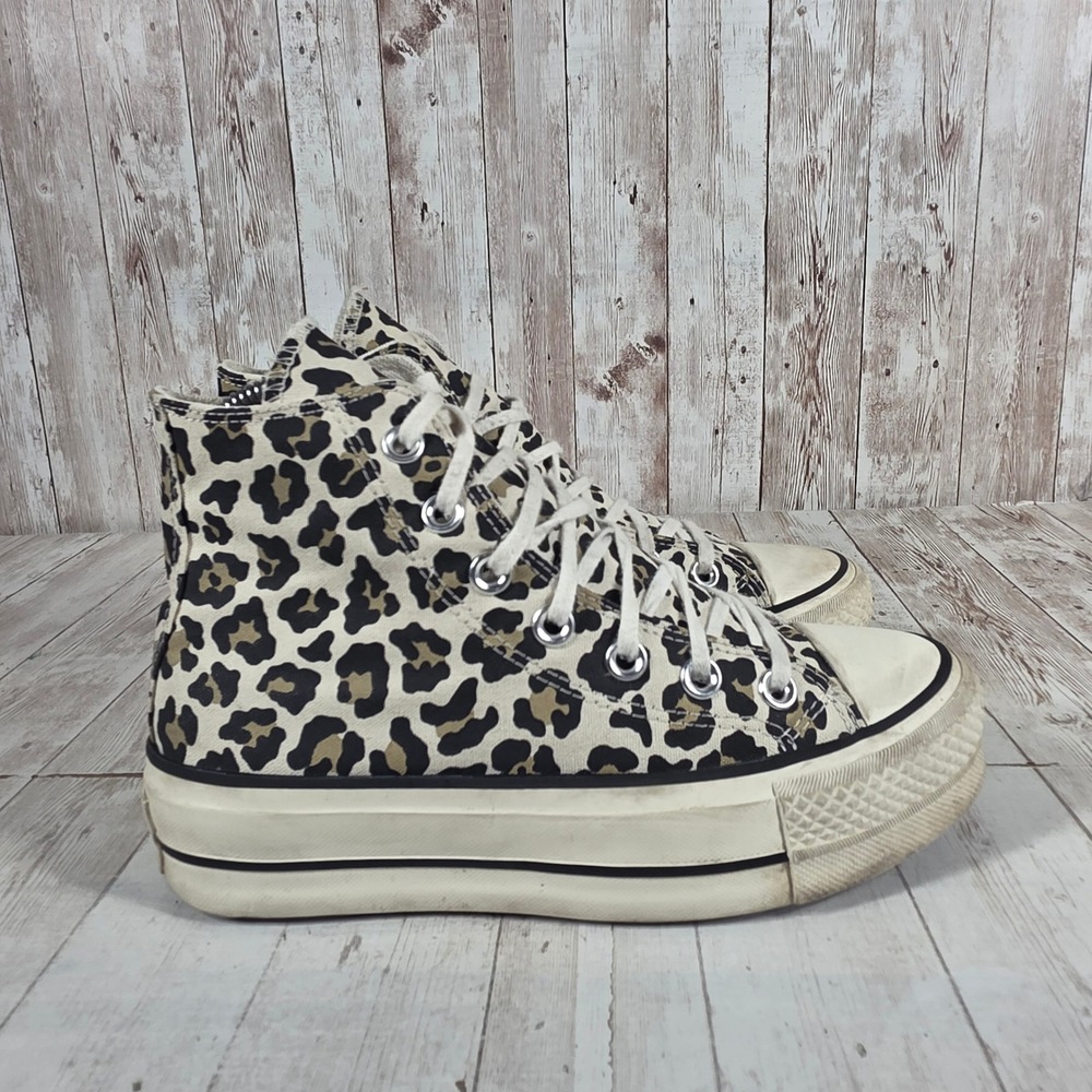 Converse Chuck Taylor All Star Platform High Top Leopard Print Shoes 570915C 5